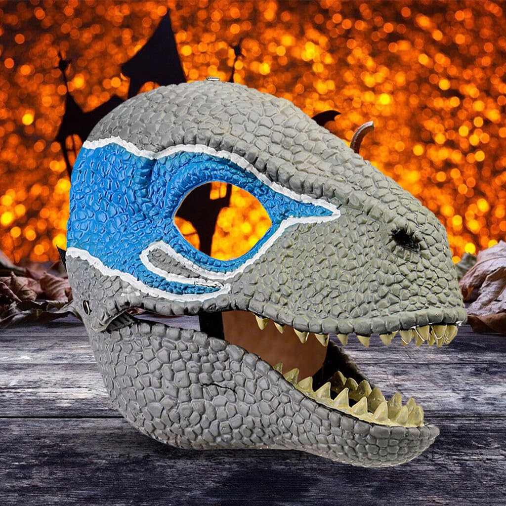 PATPAT Halloween Mask Kids Mask Dinosaur Mask Elastic Headband Dinosaur Head Mask with Moving Open Jaw Cosplay Mask Party Favor Role Play Game Prep Children's Gift PATPAT Halloween Mask Kids Mask Dinosaur Mask Elastic Headband Dinosaur Head Mask with Moving Open Jaw Cosplay Mask Party Favor Role Play Game Prep Children's Gift